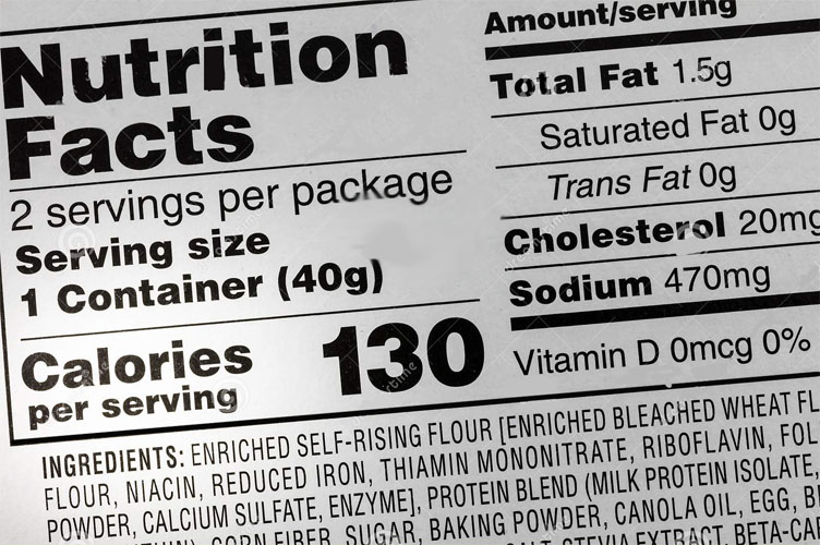 WW SmartPoints Friendly Frozen Foods Nutritional Label - Calories